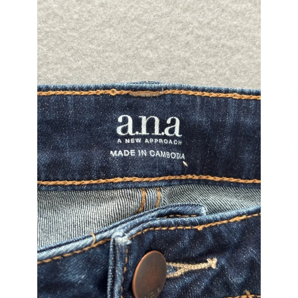 a.n.a Denim Bermuda Shorts 12 Excellent Dark Wash Stretch Mid Rise Long Shorts